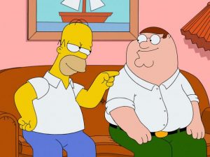 Bad parents Homer Simpson and Peter Griffin