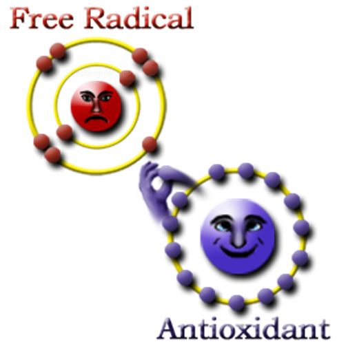 graphic Antioxidant donating electron to free radical