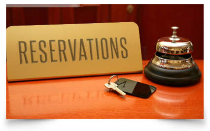 hotel reservations placard