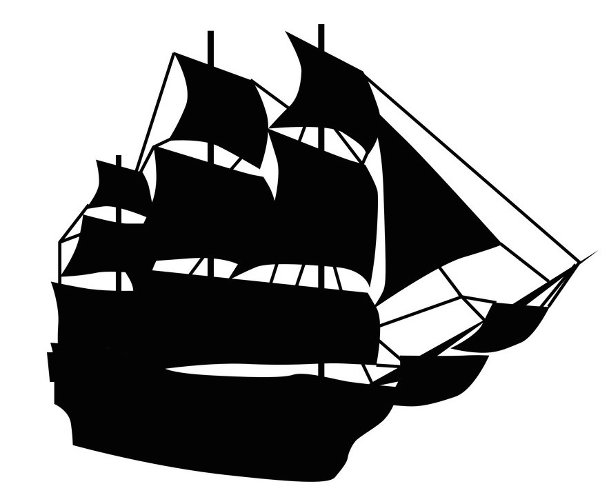 silhouette sailing ship