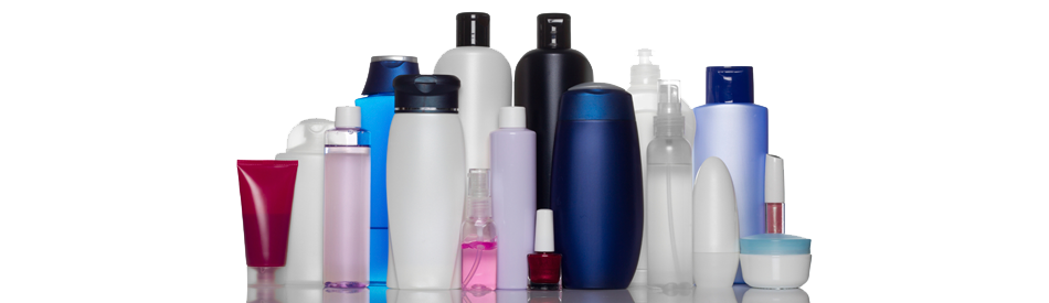 image: generic plastic bottles: lotions, etc