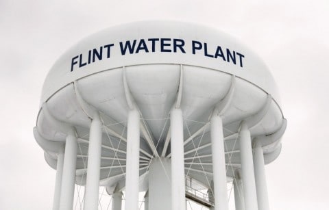 image: Flint Michigan water tower