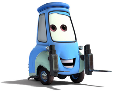 Pixar character "Guido" from movie "Cars"