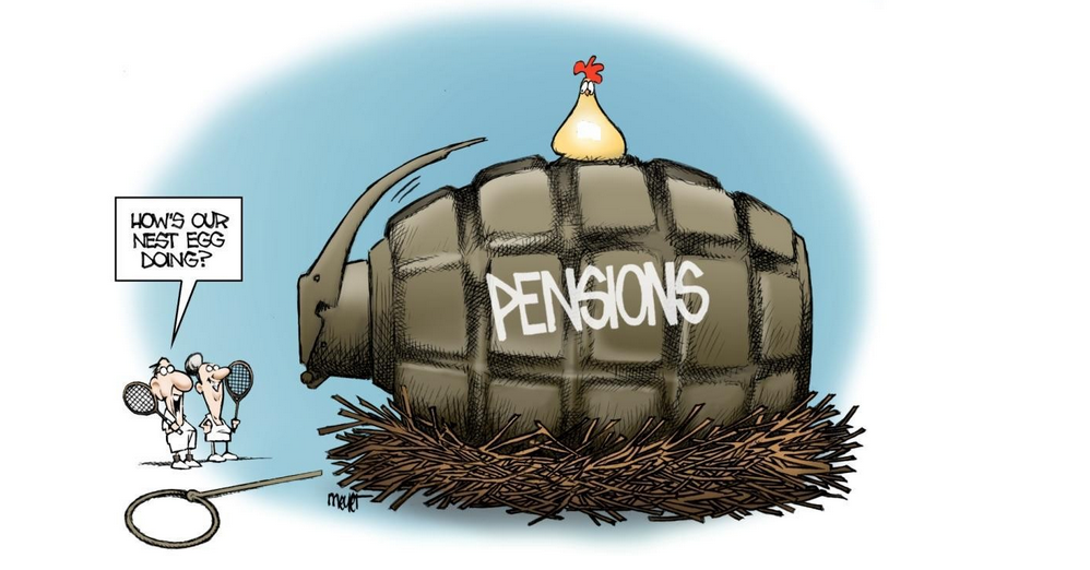 cartoon Pension grenade nest egg